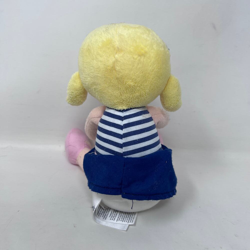 Carters Baby Doll Blonde Girl Plush Navy Blue Striped Dress 10" Lovey 67750 - Picture 3 of 5